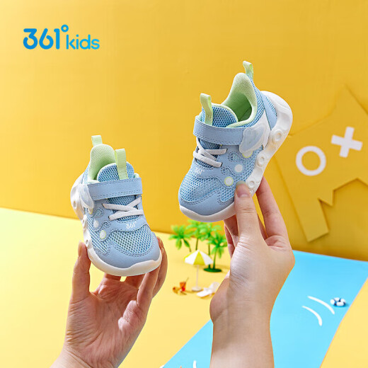 361 Children's Shoes Children's Toddler Shoes 24 Summer Boys and Girls Baby Soft Soled Toddler Shoes Breathable Baby Shoes Blue 25