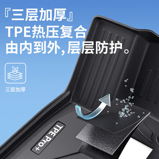 车丽友专用于2024款标致408脚垫tpe全包围4008/508l/5008七座/308/2008 【耐磨抗损】TPE脚垫+雪妮丝黑 标致4008