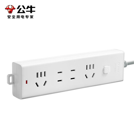 
Bull (BULL) socket plug converter, terminal block, multi-functional electrical plug board, multi-hole long-wire main control switch towed board, with children's protective door/new national standard [four-position total control 1.8 meters] B9220