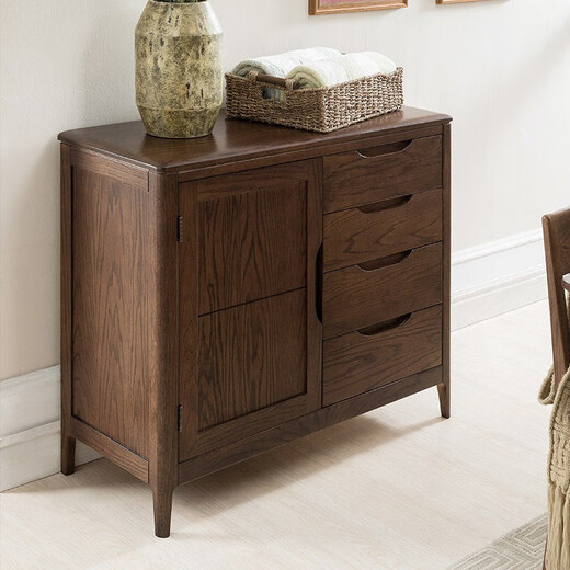 Womu Solid Wood Side Cabinet American Solid Wood New Chinese Restaurant Cabinet Simple Cupboard Modern Side Cabinet with Door Side Cabinet [FS-1104 New]