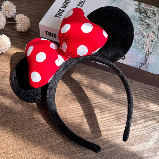 MOYAN Internet celebrity amusement park cartoon Mickey headband holiday party funny non-slip face wash plush headband hair accessory Mickey (Bandian) A28-106