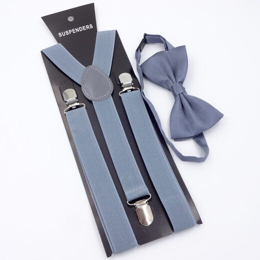 Xianglaner men and women universal casual bow overall belt elastic suspender belt elastic suspender clip adjustable suspender clip white 1 pc