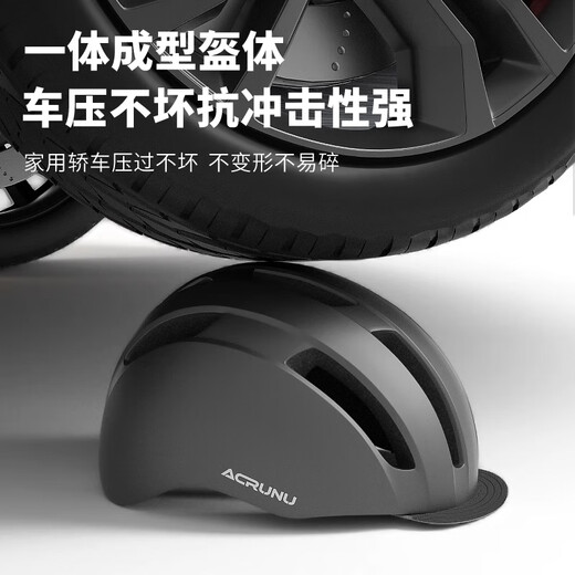 ACRUNU夏季自行车骑行头盔 山地公路车城市通勤 男女骑行超轻透气安全帽 北极白-带尾灯+保暖耳罩
