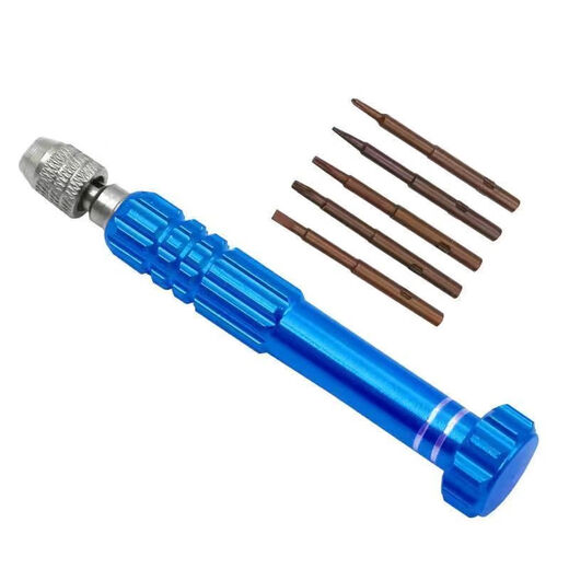 AseBlarm mobile phone watch glasses clock repair machine set five -in -one mini small screwdriver height hard batch head 5 -in -1 screw knife blue no Specifications