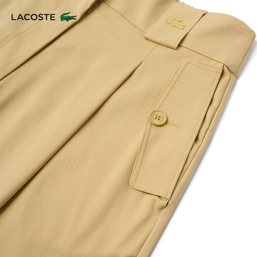 Lacoste French Crocodile Damen -Elastizitätshose Taille Rüppte tägliche lässige, komfortable vielseitige Bermuda -Shorts FF3880 IXQ/Croissant 36 160