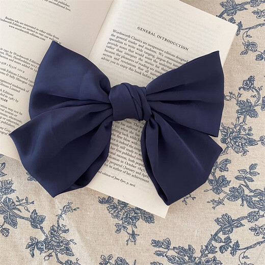 Yililuo Big Bow Hairpin French Retro Satin Net Red Hair Accessory Women's Half-tied Hair Temperament Top Hairpin at the Back of the Head Bow Extreme Black