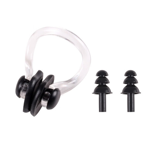 Haiyido swimming nose clip earplugs, anti-choking, anti-otitis media artifact, waterproof professional earplug set, bathing ears, anti-water intrusion, nose clip + earplugs (random color)