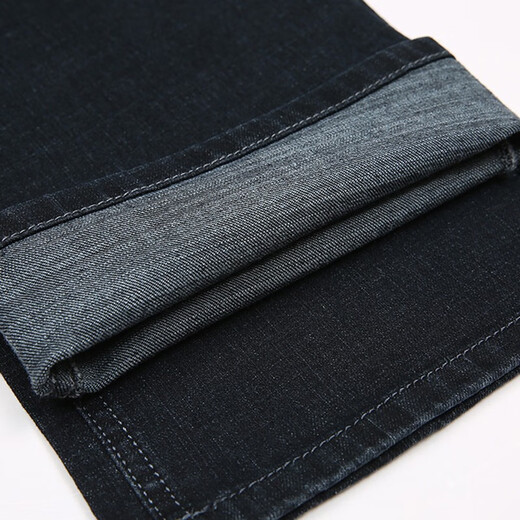Herbst E-School Jeans Sommer Neue Männer mittlere Hosen mittleren Alters mit großer Größe GLASTISCHE MITTEIGE TAGE CLASSION DENIM-DENIM-HOSEN 5155 Schwarz [Sommerdünnstil] 42 [3 Fuß 2 Taille]