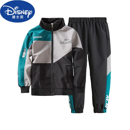 Disney Children's Clothing Boys' Spring and Autumn Sports Suit 2024 New Boys' Medium and Large Children's Two-piece Set Children's Korean Style Fashionable Green (It is recommended to buy half a size larger 150cm