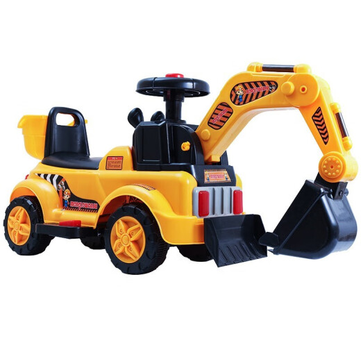 [Large electric model] Children's electric excavator can sit and ride large children's excavator toy car baby engineering vehicle toy model music 3-6 years old toy boy excavator luxury large electric model (rechargeable + grab + gift bag)