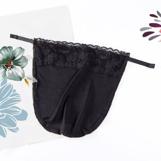 QUEEN TRIP one-piece anti-exposure women's high-end modal tube top exquisite short invisible lace bra black lace