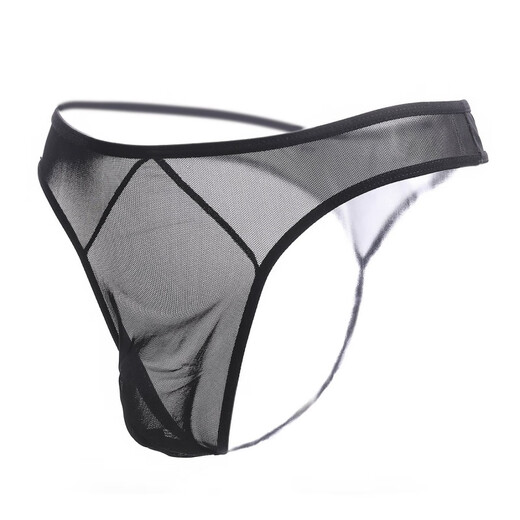 Confidential delivery, transparent and sexy men's thong mesh low-waisted temptation fashionable sexy underwear and T-pants all red