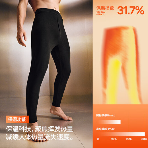 HLA海澜之家男士德绒抗菌防螨防静电保暖裤打底裤HBANYM4ADM1075 深普蓝5008 3XL (185/110)