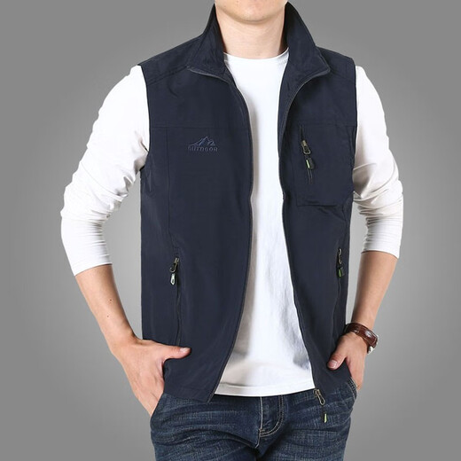 JP男士薄款马甲立领速干背心休闲外套9901 军绿色 L(适合125斤-140斤)