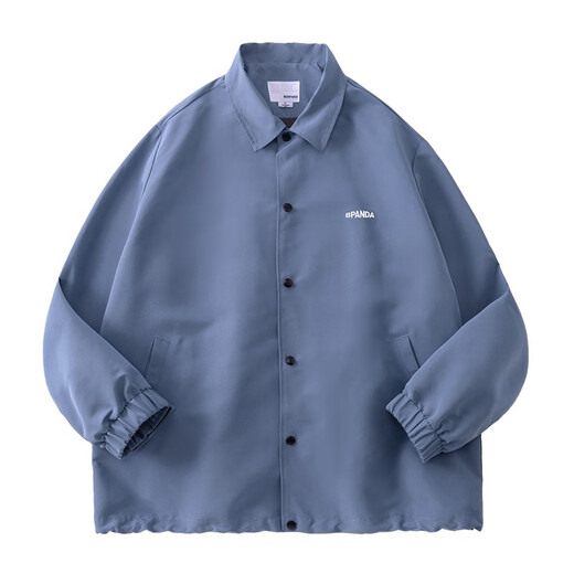 Panda Ben (ben.panda) Pu Yixing's same style jacket men's coat new work clothes cotton clothes men's trendy ins coaching clothes casual cotton clothes smoke blue (letter embroidery style) M