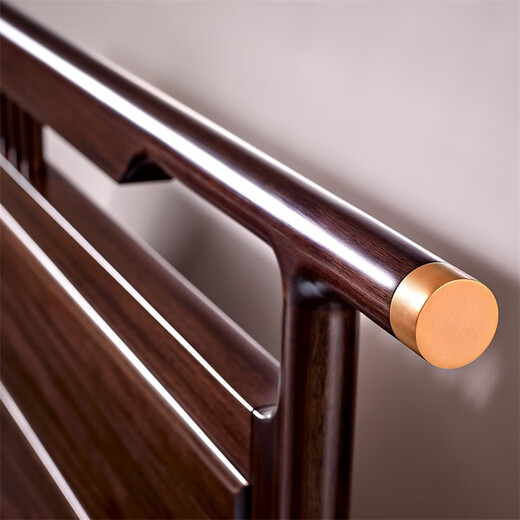 南洋胡氏 鸿运系列 HE9921全实木双人床1.8/1.5m 新中式古典 爱里古夷苏木 ZEH-03架子低箱 高350 1.8m床