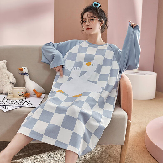 Palando 24 Herbst neues Produkt Spring- und Herbst-Langarm-Nachthemd für Frauen Herbst-Pyjamas Sommer-Heimkleidung Großgröße Student Kleid 08M16863 m