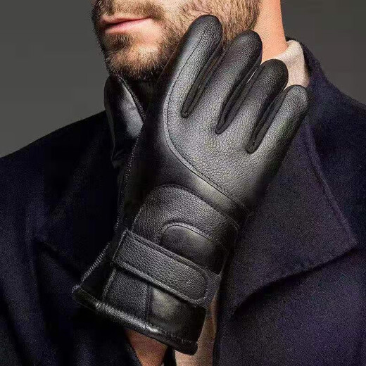 Fox Fairy Gloves for Men and Women Winter Velvet Thickening Warm Cycling Motorcycle Touch Screen Windproof Outdoor Coldproof Waterproof Winter Large Cotton Thickened Black Plus Size