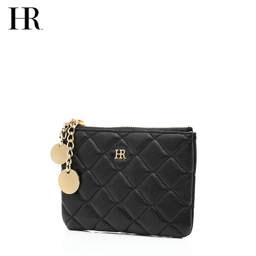 HR Helena Coin Wallet 2024 Neue Mode Clutch Vielseitige lässige Diamant -Reißverschluss Brieftasche Frauen trendy Schwarz.