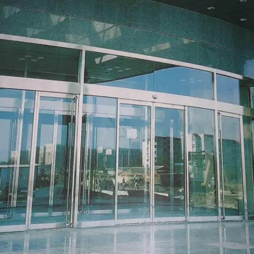 酒店办公楼写字楼自动感应平移门 商铺不锈钢框钢化玻璃感应门厂 茶色