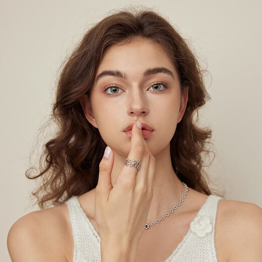 Arsis Riding the Wind and Waves Collaboration Fanqi Flower Shadow Ring Women's Fashion Jewelry Women's Gift for Girlfriend Flower Shadow Ring