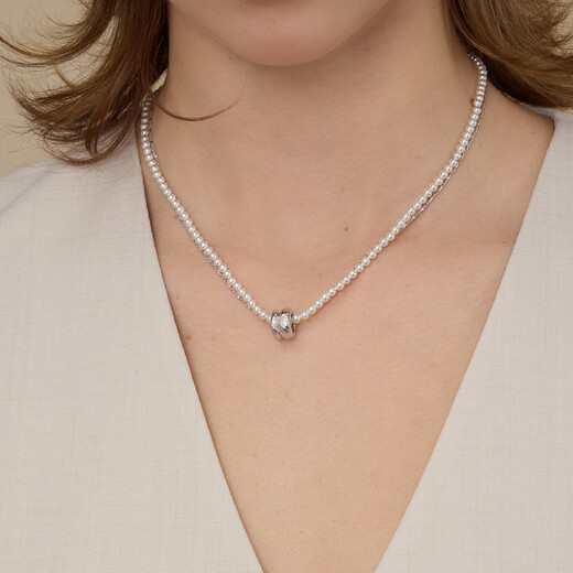 Arsis Snake Pattern Auspicious Double Ring Necklace Zodiac Year Clavicle Chain Fashionable Birthday Gift for Girlfriend