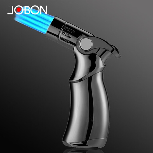 Jobon China Vier-Feuer-Desktop Direktpulse leichter 659 Makar Zigarre Spezielle Windschutzzündung Waffe helleres Blau