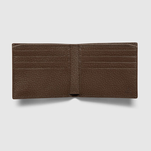 GUCCI Gucci brown interior GG bifold wallet Beige and ebony