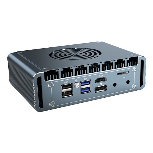 Double contrôle N5105 Version du ventilateur de refroidissement quad-core ROS ROS Soft Router Linux Host Industrial Control Computer Win11 Four Port réseau avec port série Double Affichage 4K Affichage 4G Entrée 4G N100 Mémoire 4G + 128G Solid State G31 Gray Fan Mode