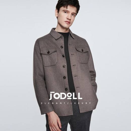 Jodoll Jodon Men's [100% laine] Veste douce décontractée confortable Stretch Stretch Warm Grey 50