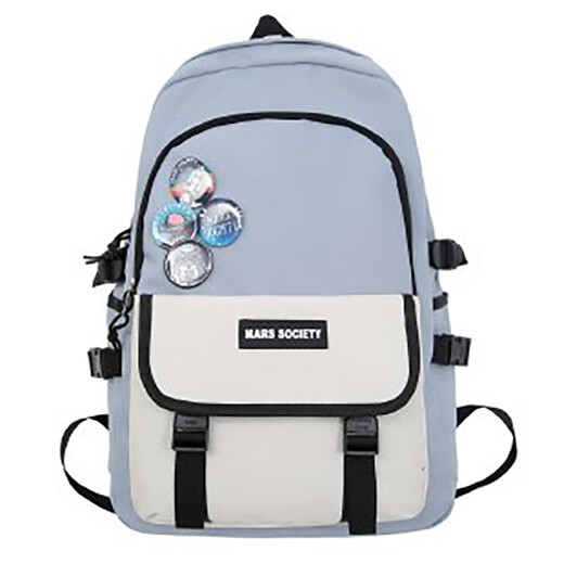 Sac à dos de Langfei pour sac à dos masculin pour les élèves du collège et les collèges du secondaire Sac école grande capacité pour femmes de voyage Business ordinateur portable bleu grande taille + pendentif + badge aléatoire