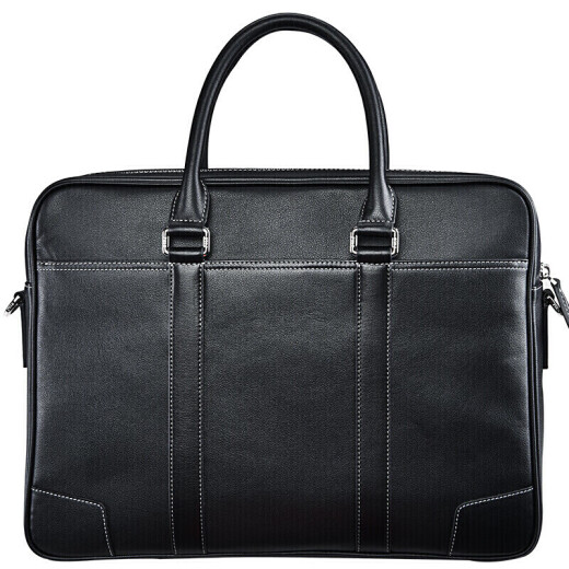 POLO men's bag men's casual handbag first layer cowhide business briefcase ZY041P753J black