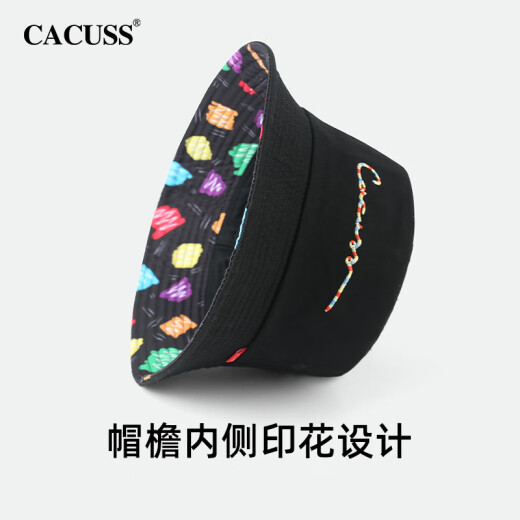 CACUSS hat men's and women's fisherman hat summer couple style sun hat outdoor sun hat mountaineering sun protection basin hat spring black