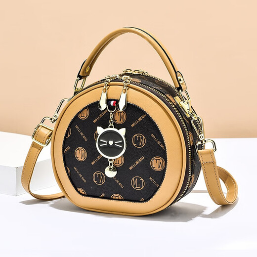 Blackkiss Bag Женская сумка для кросс кубика Сумка маленькая круглая сумка для торта маленькая сумка сумочка сумка для плеча женская повседневная сумка высокого класса подарка на день рождения подарки бежевой цепной сумки (высокая версия)