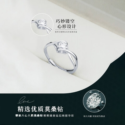 MZMZ Platinum Ring Eternal Couple Ring Pt950 Platinum Engagement Wedding Birthday Anniversary Gift for Girlfriend Light Luxury Style - Eternal Couple Ring