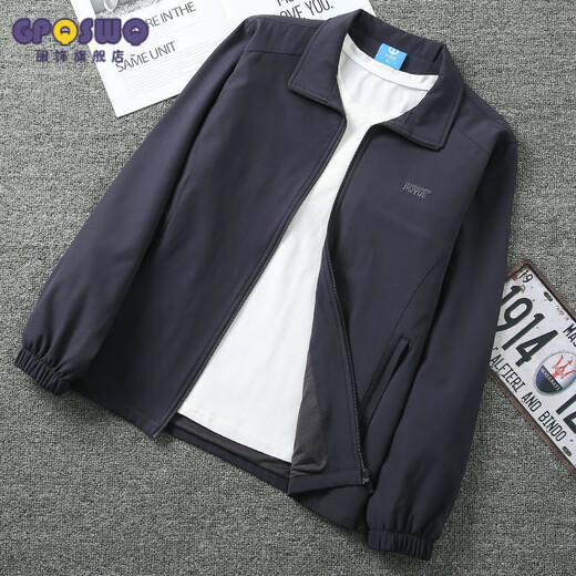 GP Spring and Autumn Men's Jacket Casual Sports Jacket Men's Jacket Trendy Long Sleeve Top Jacket Black 1656 XL Under 120