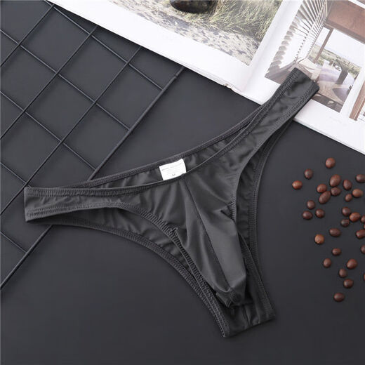 ROSELEX confidential delivery bullet separation men's sexy underwear low-waist mesh see-through temptation thong XL gray