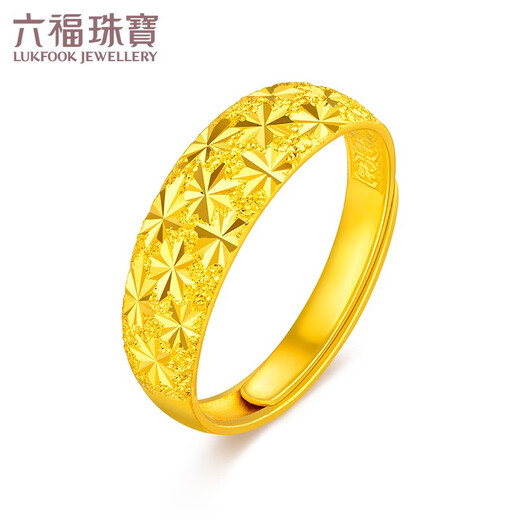 六福珠宝足金车花蛇肚戒黄金戒指女戒活口戒 计价 B01TBGR0020 3.69克(含工费125元)