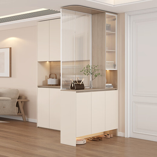 
Yanxi cream medieval style corner side cabinet foyer cabinet integrated screen partition cabinet living room hall cabinet can be customized G329 style 11978 light with track socket