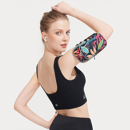 Vinoa Running Cell Phone Arm Bag Sports Arm Cover Wrist Bag Cell Phone Bag Equipment Arm Bag Strap Unisex LL7 Leaf Black