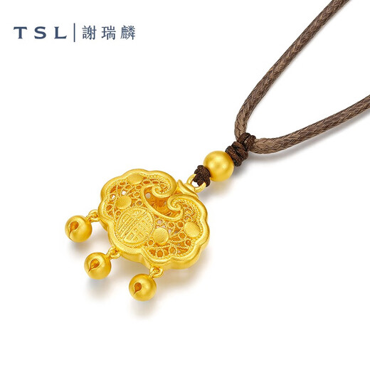 谢瑞麟（TSL）黄金项链古法金系列锁包福字足金锁骨套链YS724 7.05g 计价类（工费1300元）