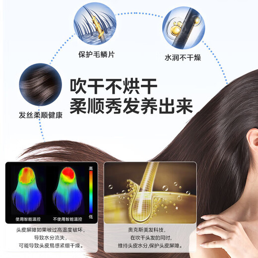 AUX hair dryer, household high-speed hair dryer, high wind power, quick drying, leafless low-noise hair dryer, negative ion hair dryer, leafless hair dryer, a must-have for travel