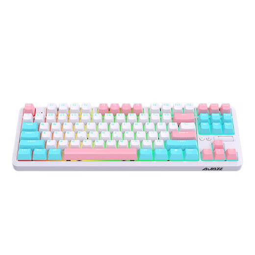 AJAZZ K870Tpro three-mode mechanical keyboard Bluetooth/2.4G/wired/87 keys PBT keycap RGB light e-sports game office white red axis