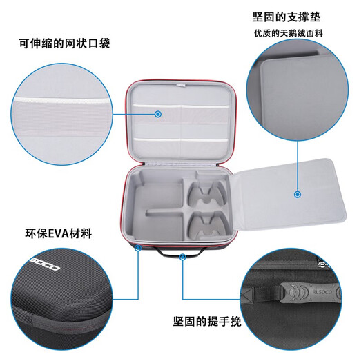 RLSOCO索尼ps5收纳包旅行便携PS5slim游戏主机包全套配件收纳箱防水硬包 PS5收纳包-标准版硬壳保护箱