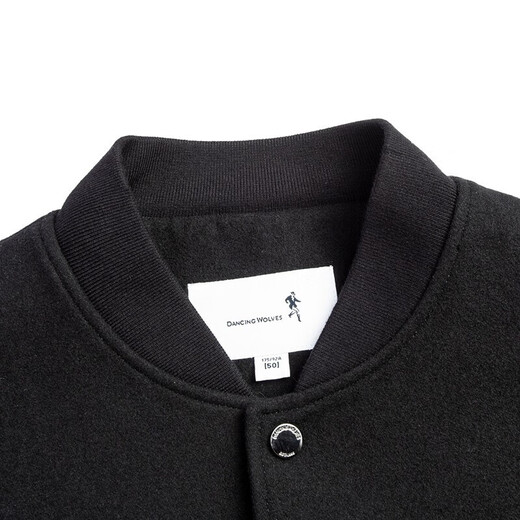 Bailando con la chaqueta lobo de lobo de moda para hombres de moda para hombres contrastante chaqueta bordada bordada collar de béisbol 001 Estilo masico negro 175