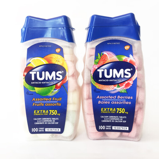 Canadian TUMS anti-gastric acid chewable calcium tablets for the elderly and pregnant women, porphyrin calcium fruit flavor 100 capsules