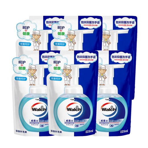 Walch Foam Hand Sanitizer Cleansing, Antibacterial, Moisturizing, Cleansing, Children's Family, Effective Antibacterial 99.9% Healthy Care Refill 225ml*6