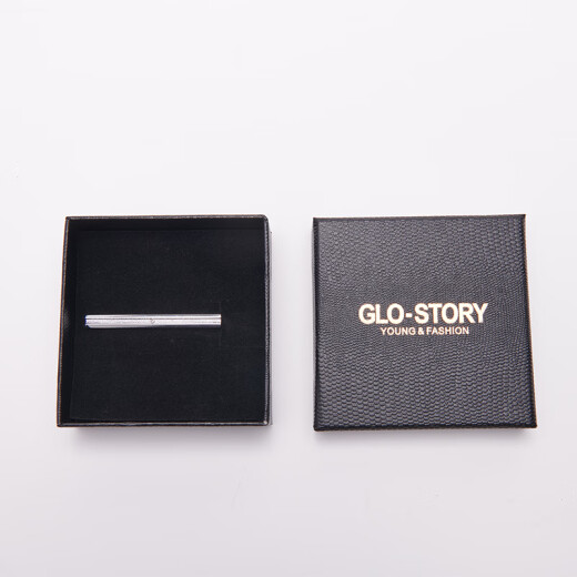 GLO-STORY Lavalier Men's Formal Tie Clip Fashion Simple Boutique Business Lavalier Gift Box MLJ934062 Silver A