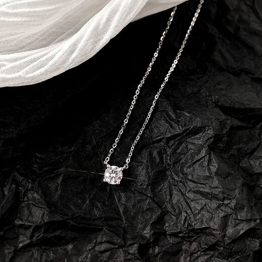 MZMZPT950 Platinum Necklace for Women with Sparkling Diamond Temperament Clavicle Chain ins Fairy Style Birthday Anniversary Gift for Girlfriend Light Luxury Style 5mm Sparkling Diamond Necklace - Super Generous