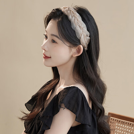 Chimera (CHIMERA) fashionable Korean hair band headband going out crushed hair face wash headband hair accessories headband hair apricot girl birthday gift